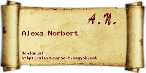 Alexa Norbert névjegykártya